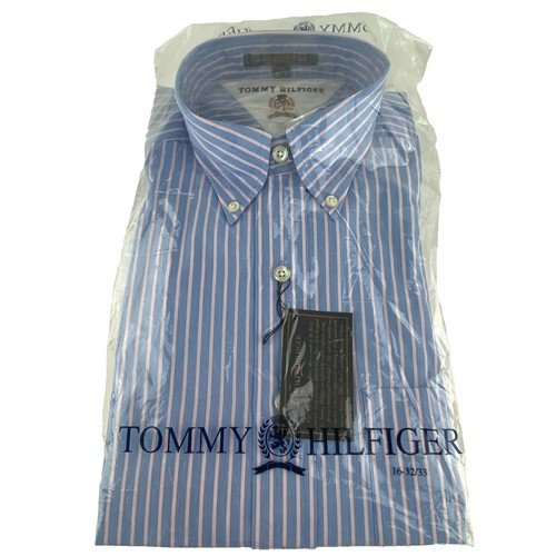 vintage tommy hilfiger dress shirt Vintage Tommy Hilfiger Men's 15 32/33 Red Long Sleeve Button Down Dress Shirt