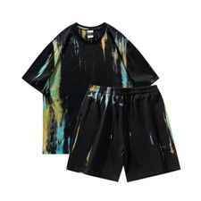 Mens Tracksuit 2-Piece Set Short Sleeve T Shirt Shorts Sweatsuit Outfit Set