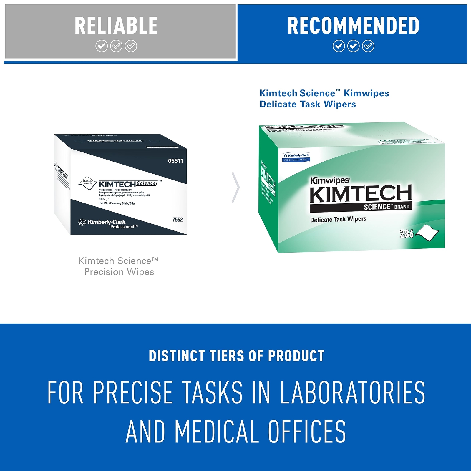 KIMTECH 34155 Kimwipes Delicate Task Kimtech Science Wipers, White, 1-PLY, 60