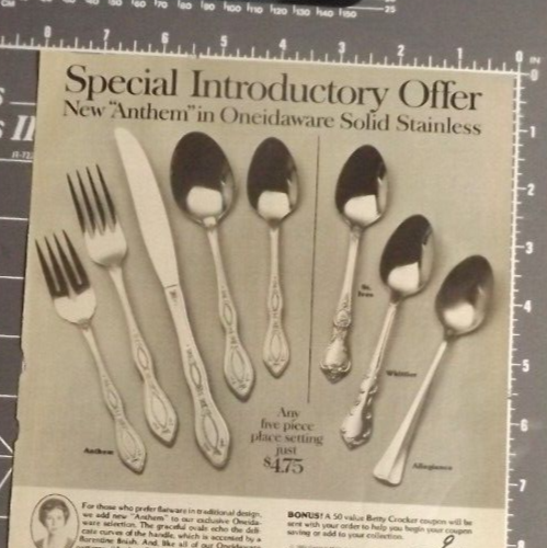 Betty Crocker, Anthem, St.Ives, Whittier, Allegiance flatware, 1882 Printed Ad - Picture 3 of 8