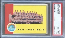 1963 TOPPS #473 NEW YORK METS TEAM PSA 6 EX-MT