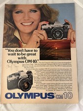 1981 vintage original print ad Olympus OM-10 Camera With Cheryl Tiegs