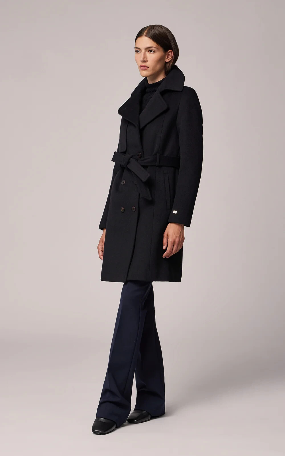 NEW Soia & Kyo Semi-Fitted Classic Wool Coat With Removable Bib S #W39