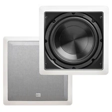In Wall Subwoofer 8" Passive Home Theater 150W Easy Install White Single IWS8