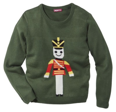 Weihnachts-Pullover Mädchen pepperts! grün Männchen 134