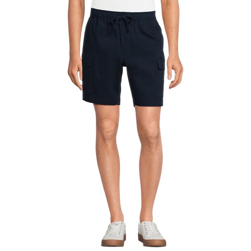 Hollywood Mens Stretch Twill Cargo Shorts 8" Inseam Navy Size L