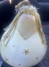 Angel Gourd Hand Painted And Signed By Artist B.G. Russo Pre-owned