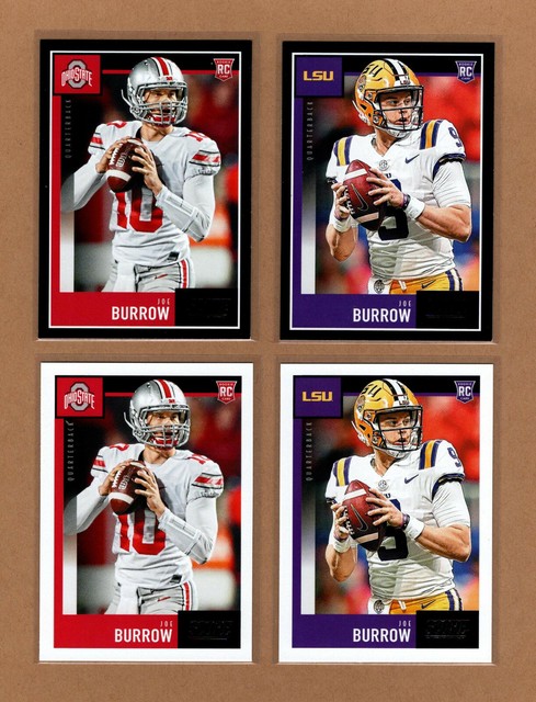 2020 SCORE FOOTBALL JOE BURROW ROOKIE CARD RC LOT OF 2 ONE BLACK 