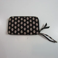Vera Bradley Floral Wristlet Zip Wallet Zip Around  black