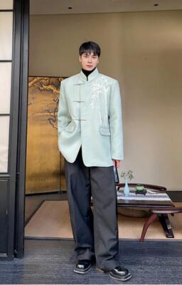 green emerald velvet dress Belted Formal Pants | Streets of Seoul main image 0