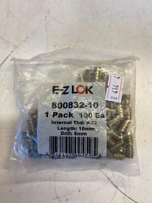 100 Qty - EZ Lok 800832-10 8-32 Insert For Soft Wood Flush
