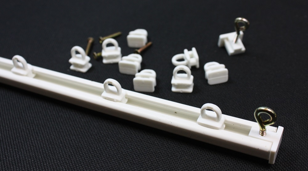 White Top Fix Slim Curtain Track 0.75m Camper Van, Caravan, COMPLETE