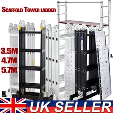Folding Ladder Aluminium 3.5-5.7M Ladder Multi Purpose Extendable with Platform