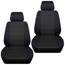 Front and 60-40 rear benchSeat Covers Fits 2011 GMC Sierra ex cab Black Charcoal