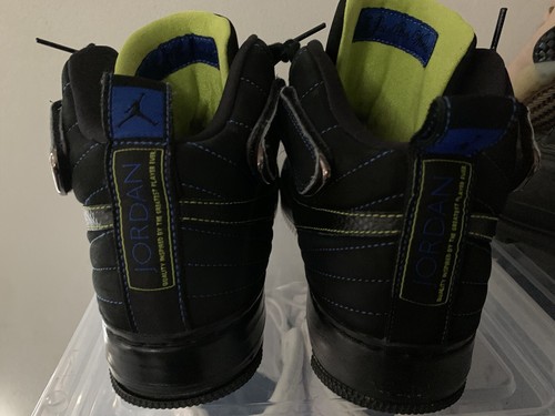 Air Jordan Fusion 12 GS AJF Sneaker Size 10 Black Blue Athletic Shoes - Picture 3 of 5