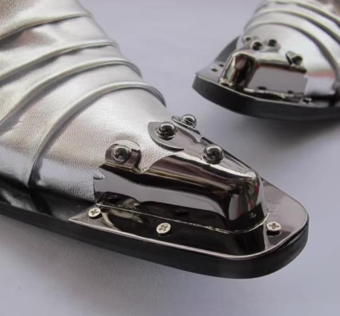 SAOLA Oxford da uomo in metallo a punta pelle di serpente slip on pelle scarpe da sposa oversize