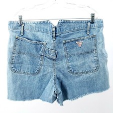 Vintage GUESS Shorts Spell Out Triangle Cut Off Mom's High Waist Size 4 Waist 39