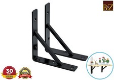 B & Z 2x Heavy Duty Shelf Brackets | Rustic Metal L Brackets for Wood & Scaffold