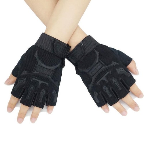 Kinder Fahrrad Taktische Fingerlose Handschuhe Anti-Rutsch Halbfinger Militay Fäustlinge - Bild 2 von 16
