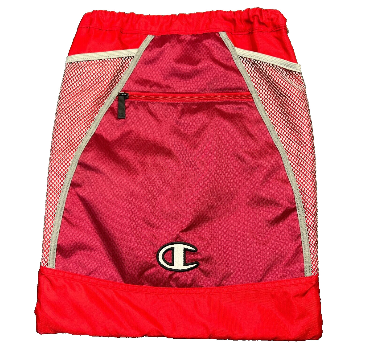 Champion Big Logo Drawstring Backpack Padded Red … - image 1