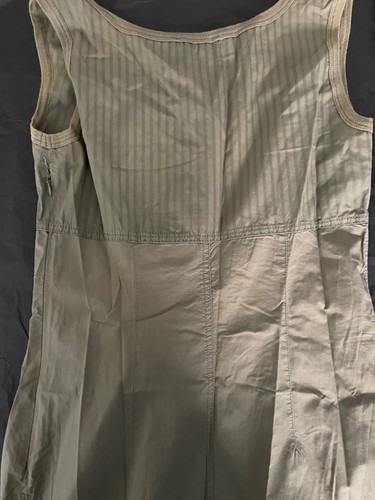 Vintage 90's Y2K Cop copine green khaki maxi dress mermaid pockets sleeveless - Picture 15 of 21