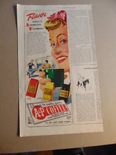 1944 A & P COFFEE Really Fresh vintage print ad