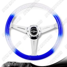 W-power 350mm Blueclear Diamond Crystal Bubble 3-spoke Racing Steering Wheel W-power 350mm Blueclear Diamond Crystal Bubble 3-spoke Racing Steering Wheel