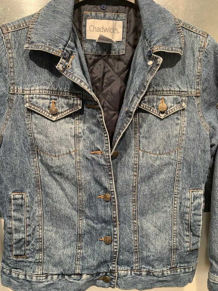 Chaqueta de Camioneros Forro Acolchado Denim Abotonada S Mezcla de Algodón Chadwick's En muy buen estado Foto 4 de 4