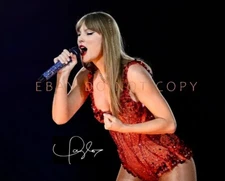 TAYLOR SWIFT Engaged to Travis Kelce In Concert SIGNED in Silver Pen  8X10 PHOTO