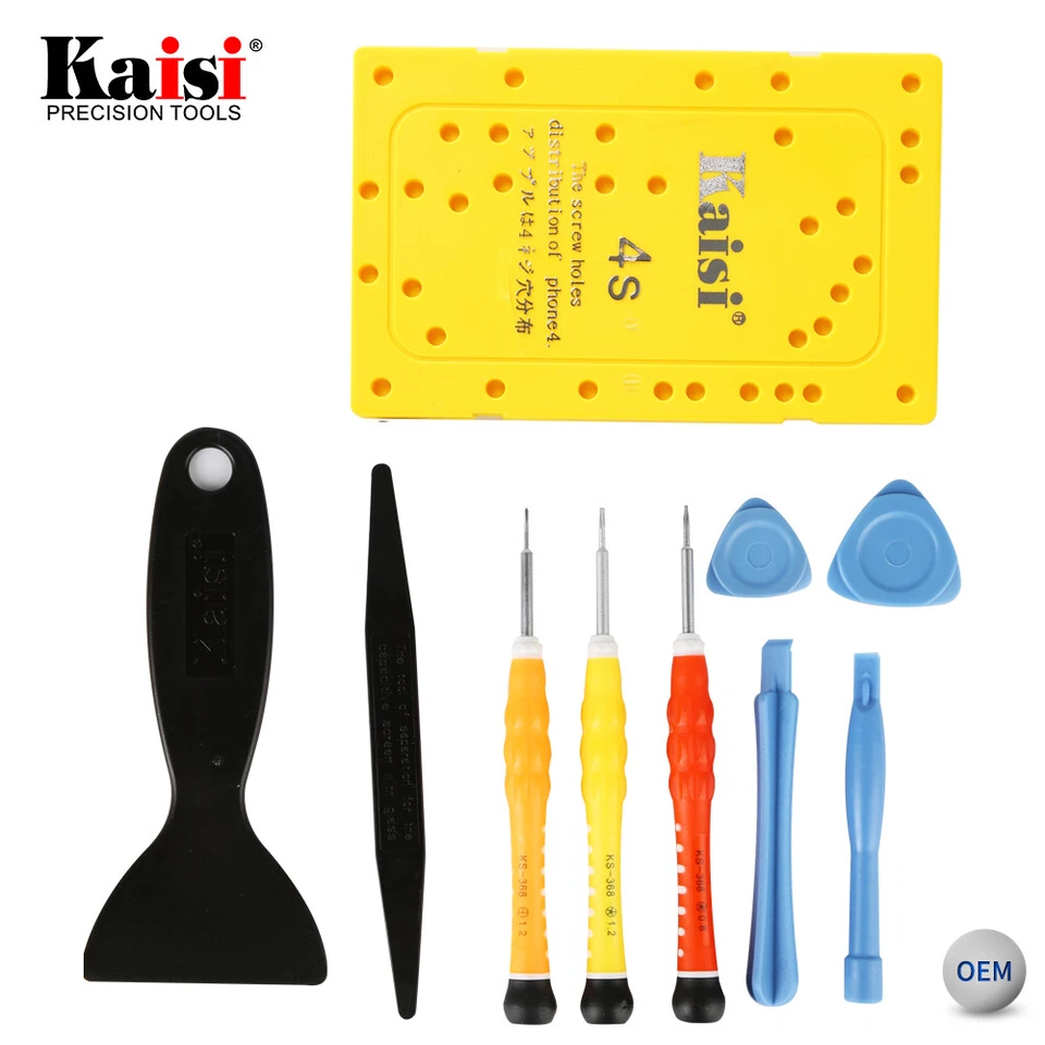 Kit de reparación de destornilladores herramienta de apertura 10 en 1 juego tornillos alfombrilla para iPhone 5 4S iPad Foto 4 de 4