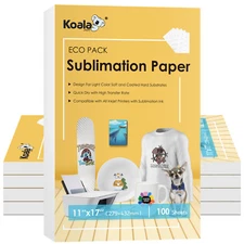 2000 Sheets Bulk Koala Sublimation Paper 11X17 for Inkjet Heat Transfer Tumbler