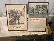 1909 Kodak Brownie Camera color print ad  Kodak ad - originals on framing board