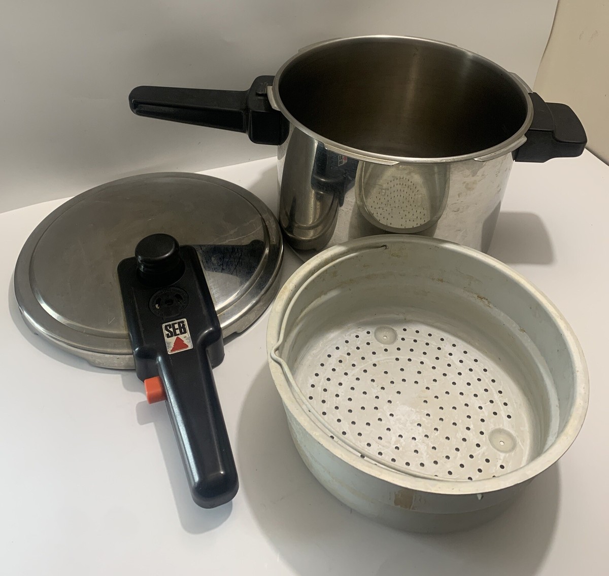 【保管品】SEB 圧力鍋 6L CONTROLEUSE N°13 D 73) SEB Stainless Steel Pressure Cooker 6 Liters With