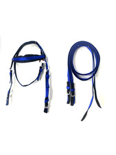 D.A. Brand Mini Pony Sized Royal Blue/Black Nylon Headstall and Reins DA1310