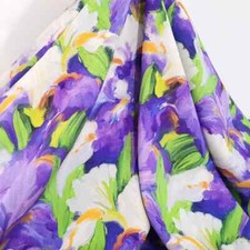 55''Wide By Yard Purple Painting Rayon Print Fabric Dress Shirt Material Viscose
