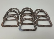 10 Chocolate Marble Plastic D-Shaped Marbella Macrame Craft Dee Rings 3-inch