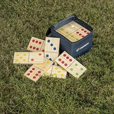 28-Piece Large Wooden Domino Yard Set Includes Storage Case