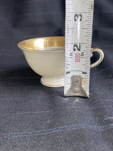 Vintage AL-KA Kunst Kronach Bavaria Marion Demitasse & Saucer Gold Gilt Floral - Picture 12 of 13