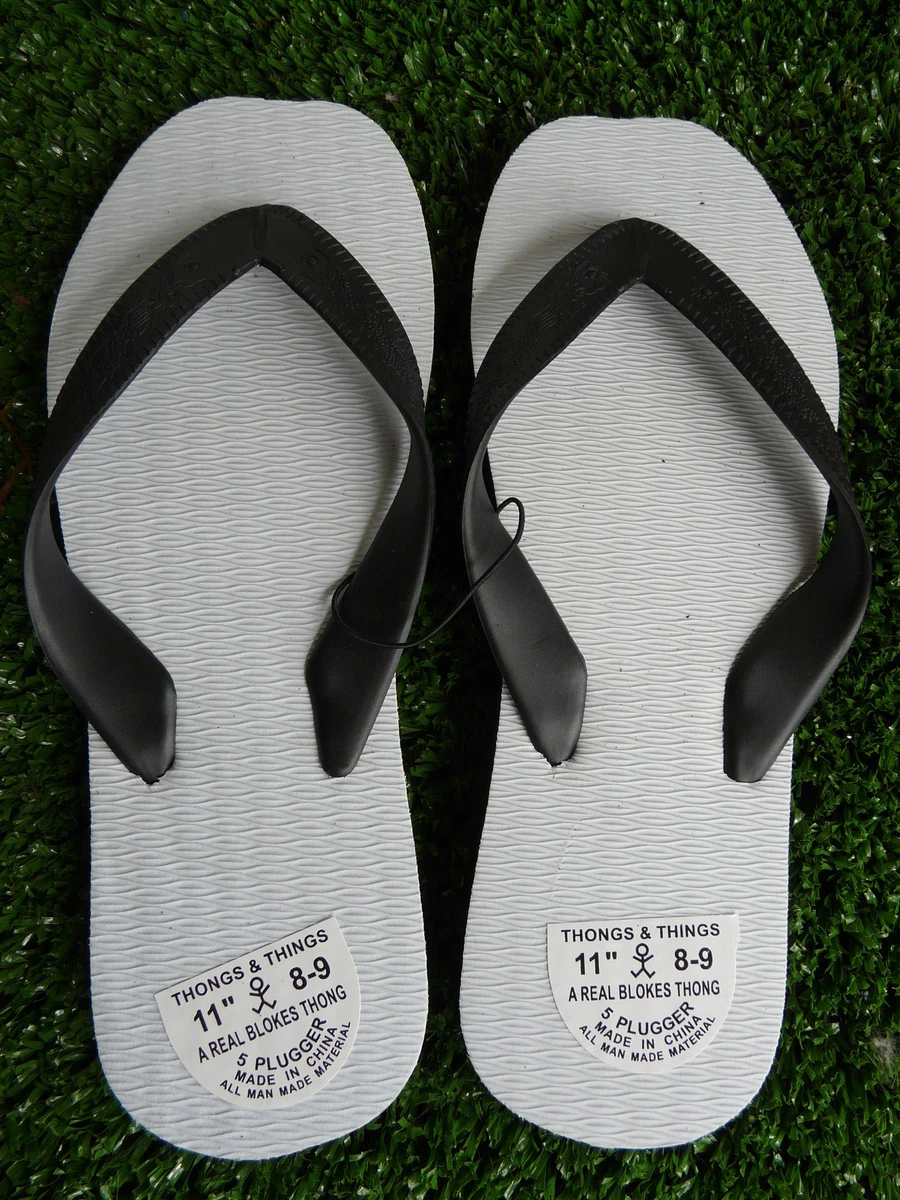 Men s GDay Mate Double Plugger Thongs Jandals BLACK eBay