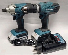 Makita Drill and Impact Driver Set X2 Batteries And Charger