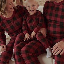Pact Buffalo Check Pajama Set 10 organic cotton unisex girl or boy new