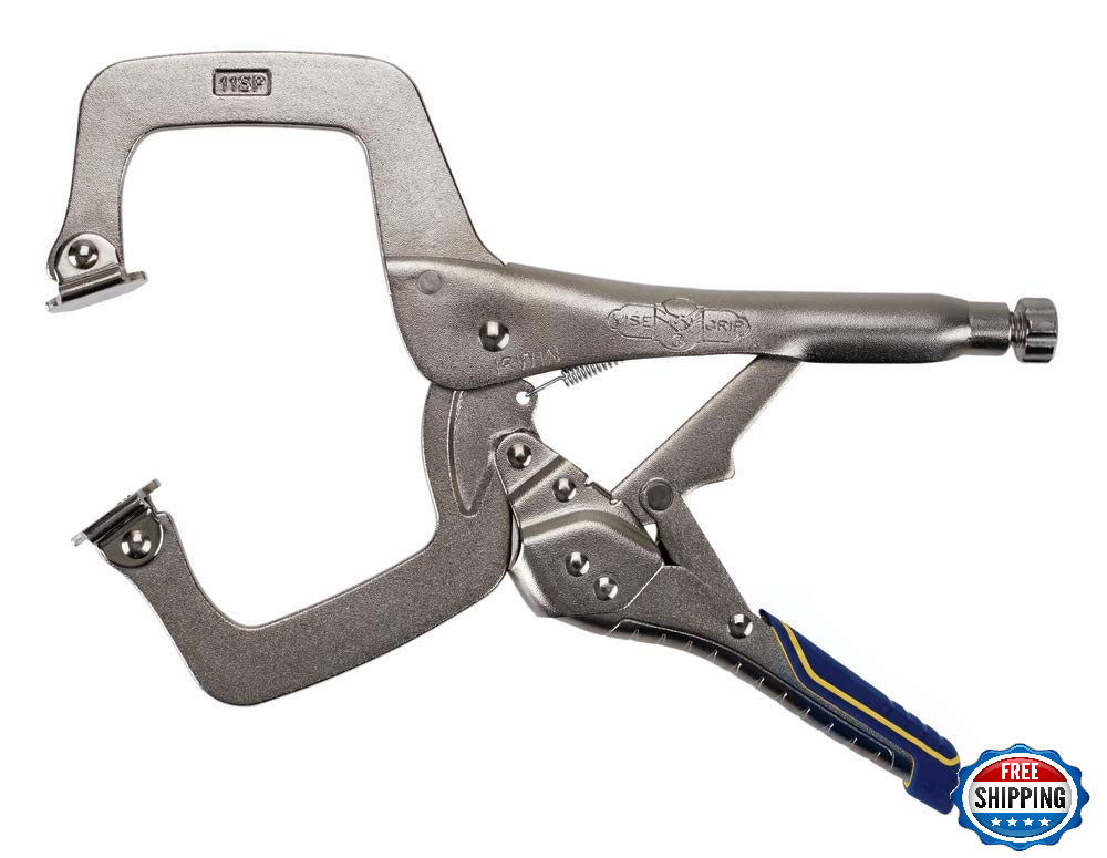 IRWIN VISE-GRIP Welding Pliers 11-Inch Fast Release C-Clamp Swivel Pads IRHT8258
