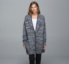 Lululemon Cardi Black Merino Wool Tunic Oversized Cardigan Sweater Small XS/S