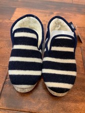 Armor-Lux Blue White Striped Wool Slippers, Size 9