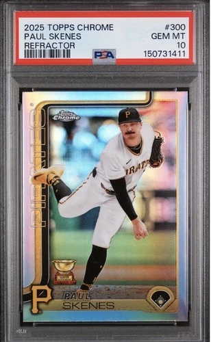 2025 Topps Chrome Paul Skenes Refractor Rookie Cup PSA 10 #300 Pirates