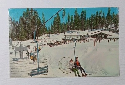 Chair Lift Ski House At Badger Pass Yosemite National Park Postcard Posted