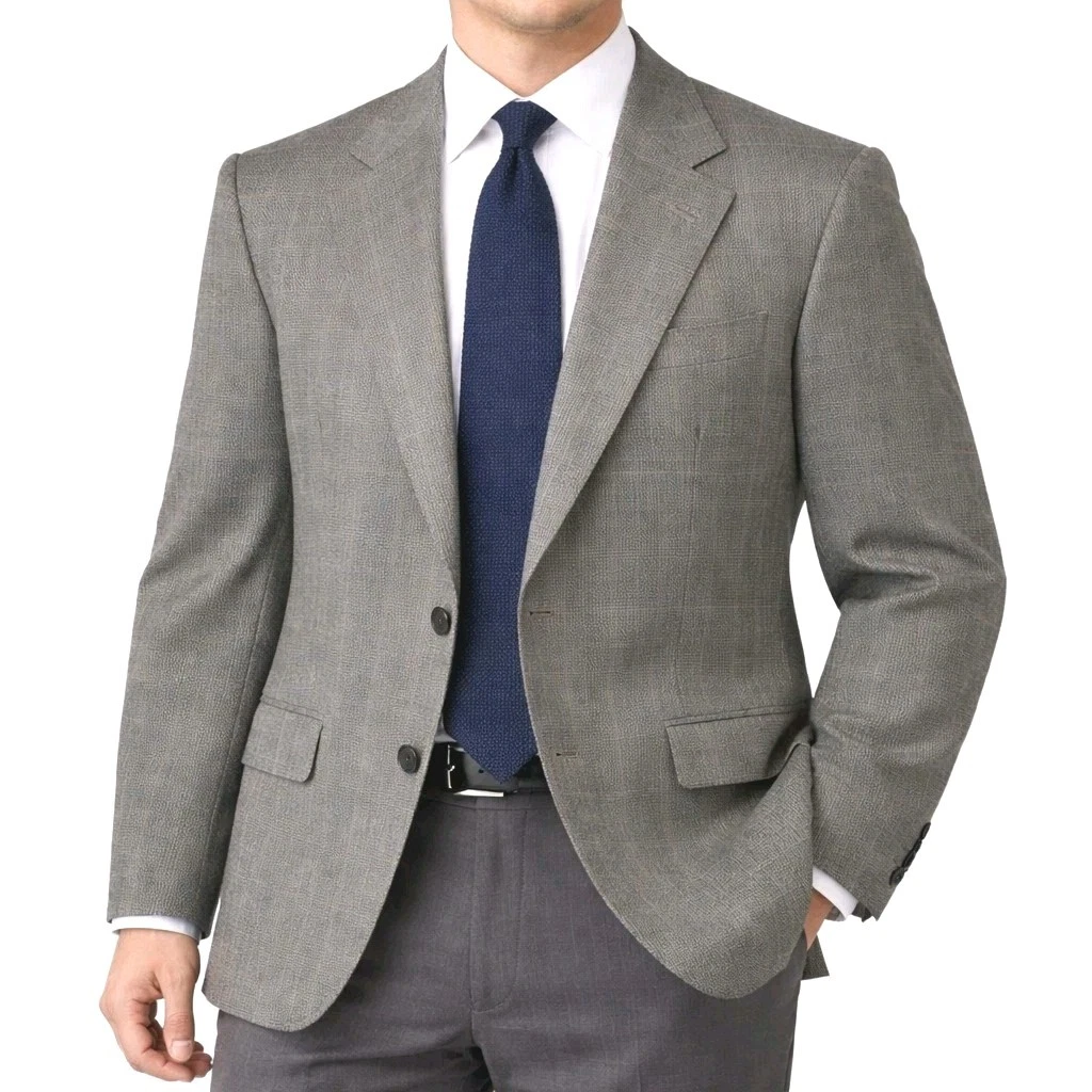 Haggar Imperial Mens Blazer Size 42 Gray Houndstooth Sport Coat USA Made Classic
