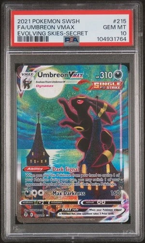 Pokemon Umbreon VMAX Evolving Skies Full Art Secret Rare #215 PSA 10 Moonbreon