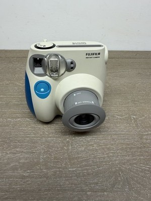 Fujifilm Instax Mini 7S Instant Camera Blue/White Tested Works 60mm Lens