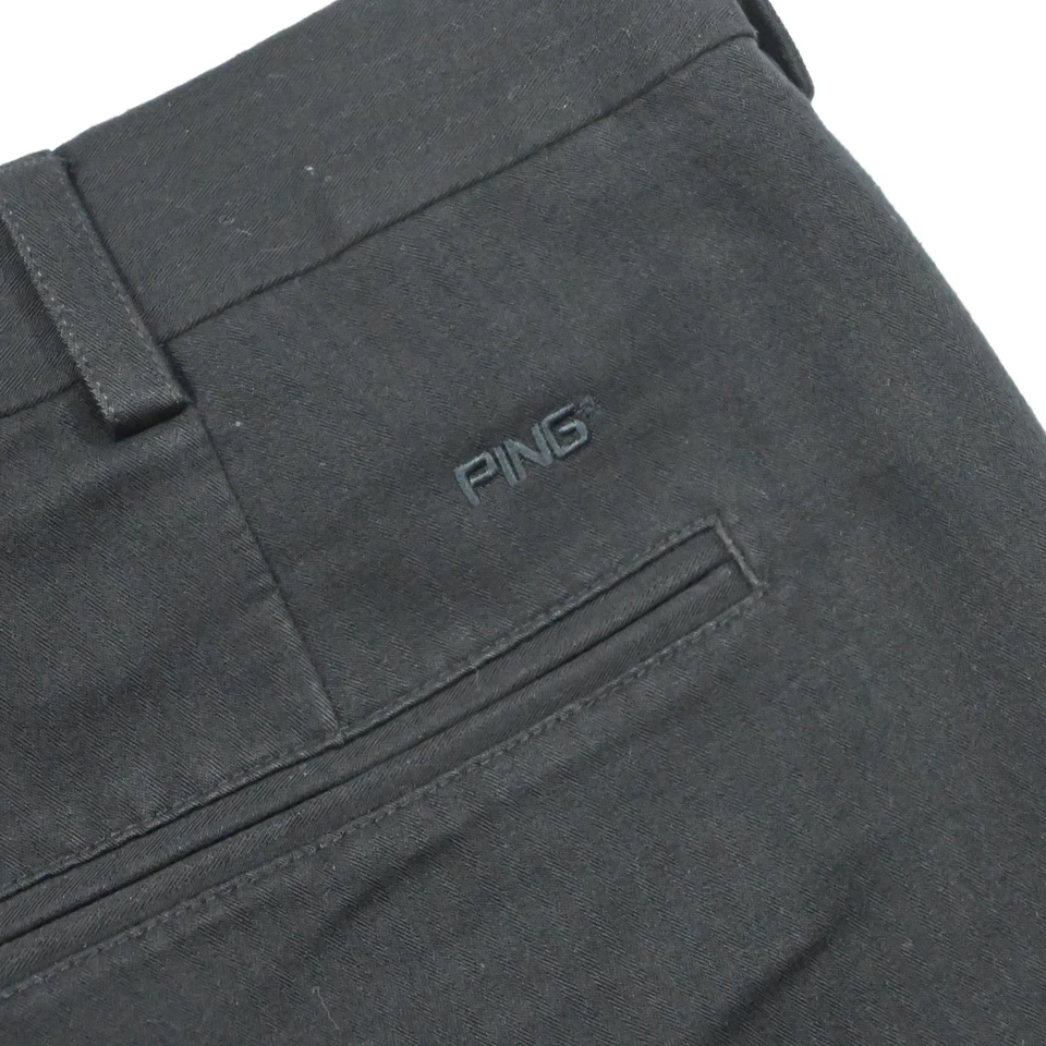 Pantalones Cortos de Golf PING Negros Rendimiento Rayón Plisados Para Hombre Talla 38 x 9" Foto 4 de 4